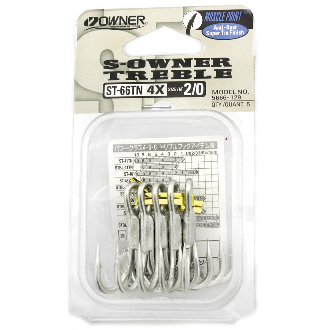 Owner STBL-41TN Barbless Stinger Triple Hook - No. 4 Size For Sea Bass